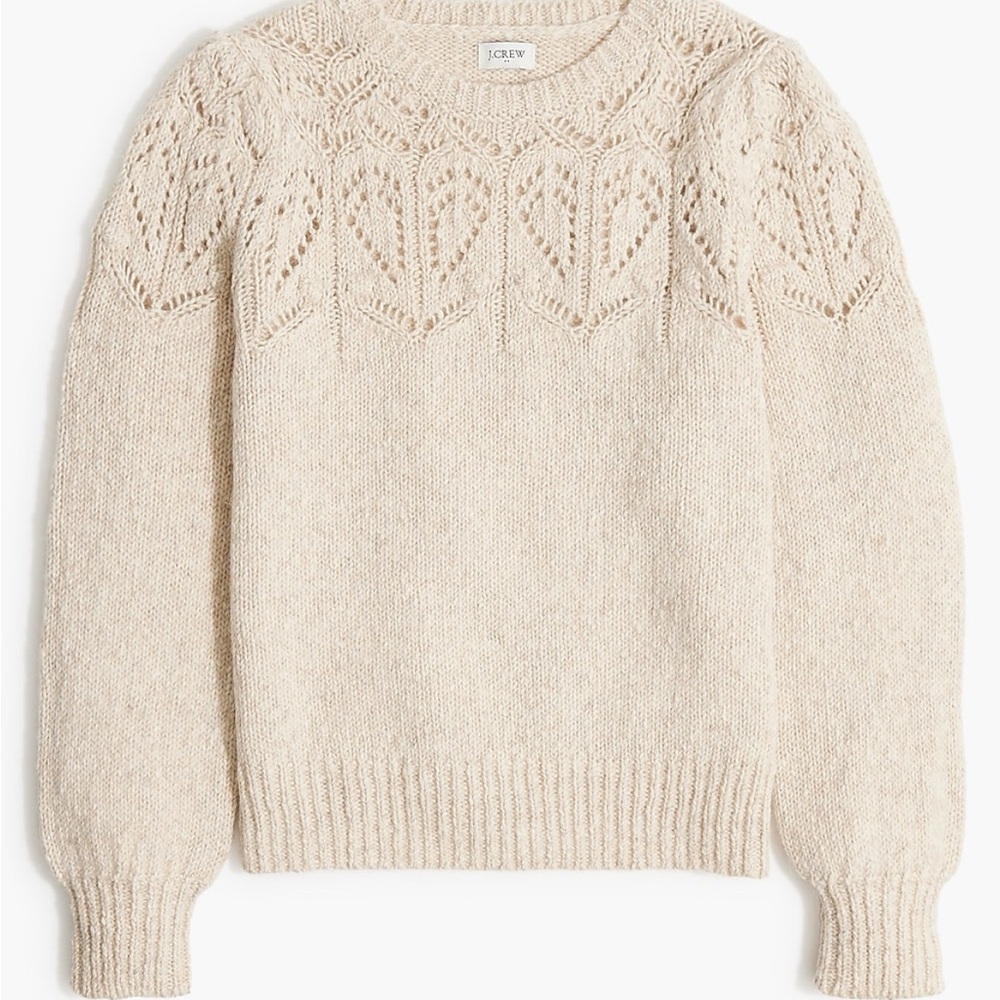 J. Crew Women's Beige Pointelle Sweater New with Tags